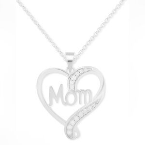 NWOT Diamond Mom Necklace in Sterling Silver